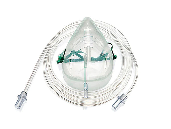Sentri Intersurgical EcoLite - Oxygen Mask Elongated Style Adult One Size Fits Most Adjustable Head Strap - 1141015