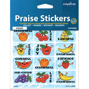 Tabbies Children's Stickers, "Children's Praise Stickers", "White"- 1-3/8"W x 7/8"H, 10 pack per Box