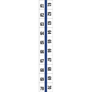 Tabbies Numerical Exhibit Index Tabs, Blue Color Edge - 1/2" in, - 5 packs per Box
