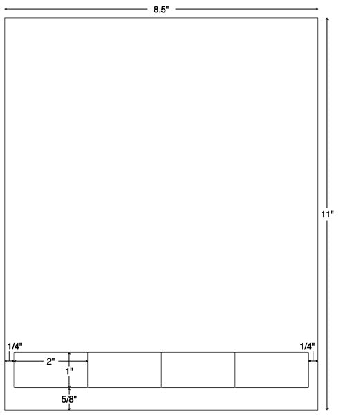 Tabbies Integrated Label Forms - 2"W x 1"H, 1500 per Case - 59908