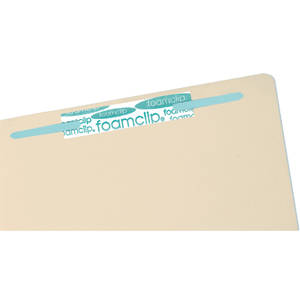 Tabbies Foamclip Fastener, Green & White - 1-1/2" Capacity, Holes 2-3/4" Center to Center - 100 per Box - 56807