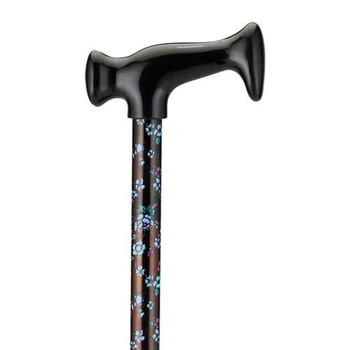 Nova Ortho-Med T-Handle Cane Aluminum 28 To 39 Inch Height Flowers On Black Print - 2025