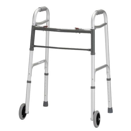 Nova Ortho-Med Folding Walker Adjustable Height Nova Aluminum Frame 300 Lbs. Weight Capacity 32-1/2 To 38-1/4 Inch Height - 4090DW5