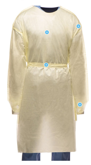 Tronex Healthcare MLN17725Y - Unisex Multilayer Spunbond AAMI Level 2 Over-the-Head Gown - Case of 100 Gowns