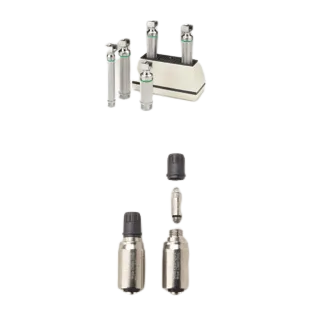 Welch Allyn 2.5 V Halogen HPX Power Handle for Green Standard Fiber-Optic Laryngoscopes, Stubby Size - 60815