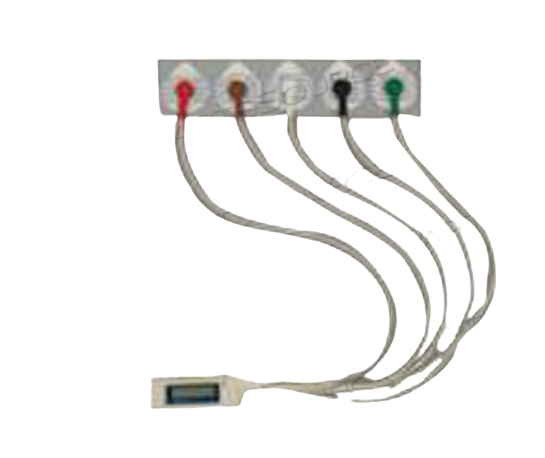 Welch Allyn PAT CBL 5 wire 2" x 5" RA Snaps BI-Polar Gray - 9293-037-61