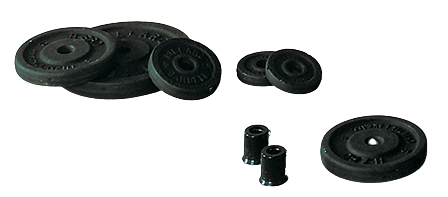 Hausmann Disc Weight Set of (16) - (4) 2 ½ lb., (8) 5 lb., (4) 10 lb. discs., - 8952