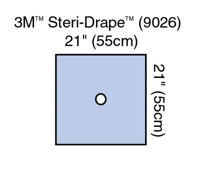 3M Healthcare Drape Surgical/General Steri-Drape Fenestrated 55X55Cm Blue Sterile 100X4/Ca - 9026