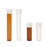 Starplex "10ml" Clear, Flat Bottom Vial, Unlabeled, White Screw Cap Separate, (Non-Sterile) - V102-NL