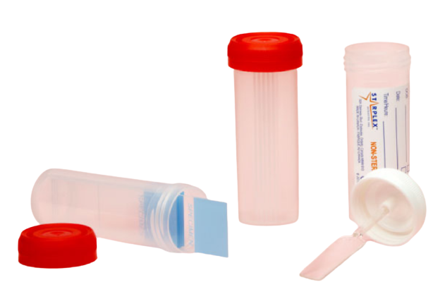 Starplex Red Integrated Fecal Spork and Cap, (Non-Sterile) - V7812