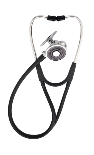 Welch Allyn Harvey Deluxe Triple Head Stethoscope, Black, 28' in - 5079-321