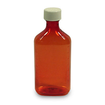 Berry Plastics BOTTLE, RX GRAD W/CAP AMBER OVAL 8OZ (50/CS) - 70610016008