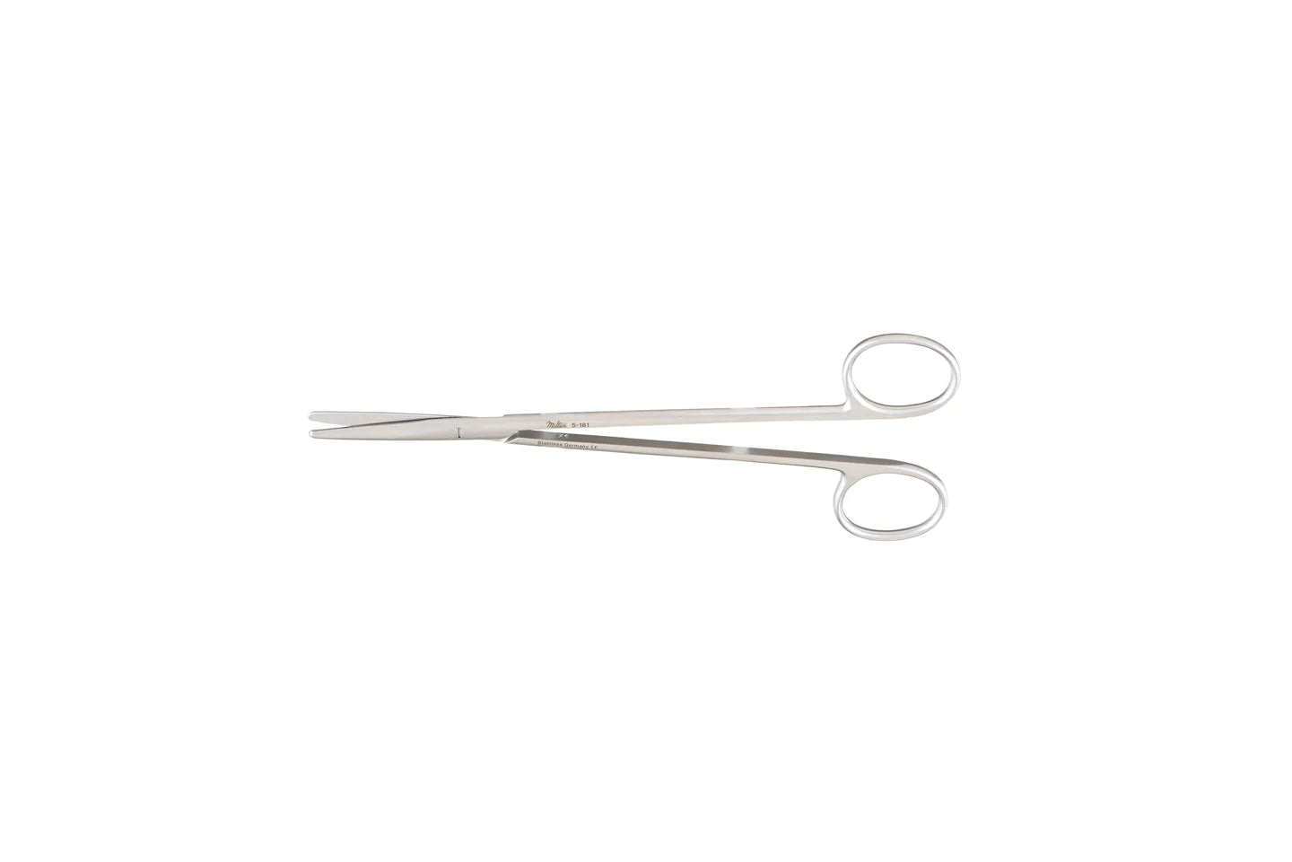 Miltex - Dissecting Scissors Metzenbaum 8 Inch Length OR Grade German Stainless Steel NonSterile Finger Ring Handle Straight Blade Blunt Tip / Blunt Tip - 5-183