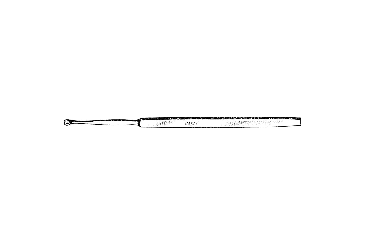 Jarit - Dermal Curette Fox 5-1/2 Inch Length Flat Handle 4 mm Tip Straight Round Tip - 185181