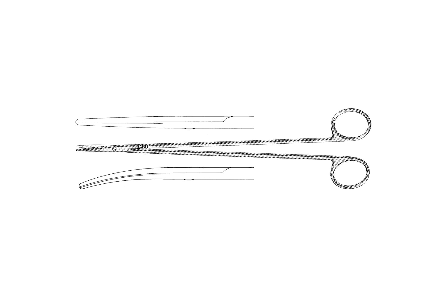 Jarit - Vascular Scissors Lincoln 6-3/4 Inch Length OR Grade Stainless Steel NonSterile Finger Ring Handle Curved - 310370