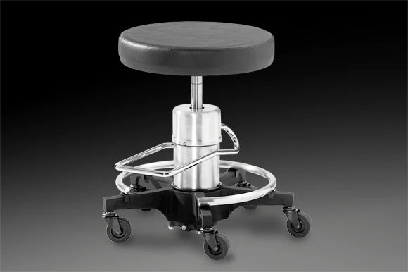 500 Series - Hydraulic Stool Tilting Adjustable Back Hydraulic Height Adjustment 5 Casters Gray - 546-207-9379