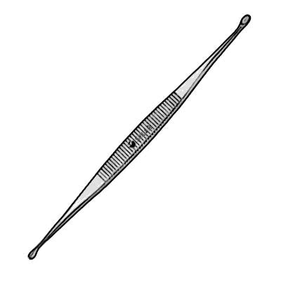 Econo - Bone Curette 5 Inch Length Double-ended Round Handle 1.5 mm Tip / 2 mm Tip Straight Tip - 96-3703