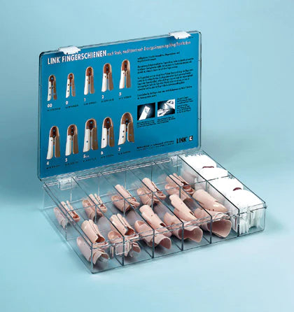 LINK Split Splint - Finger Splint Kit Adult Assorted Sizes Velcro Strap Right Hand Beige - 10-2232/90