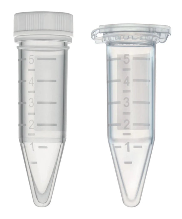 ClikLok - Microcentrifuge Tube Conical Bottom Plain 19.3 X 56.6 mm 5 mL Amber Hinged Snap Cap Polypropylene Tube - T330-76AMS