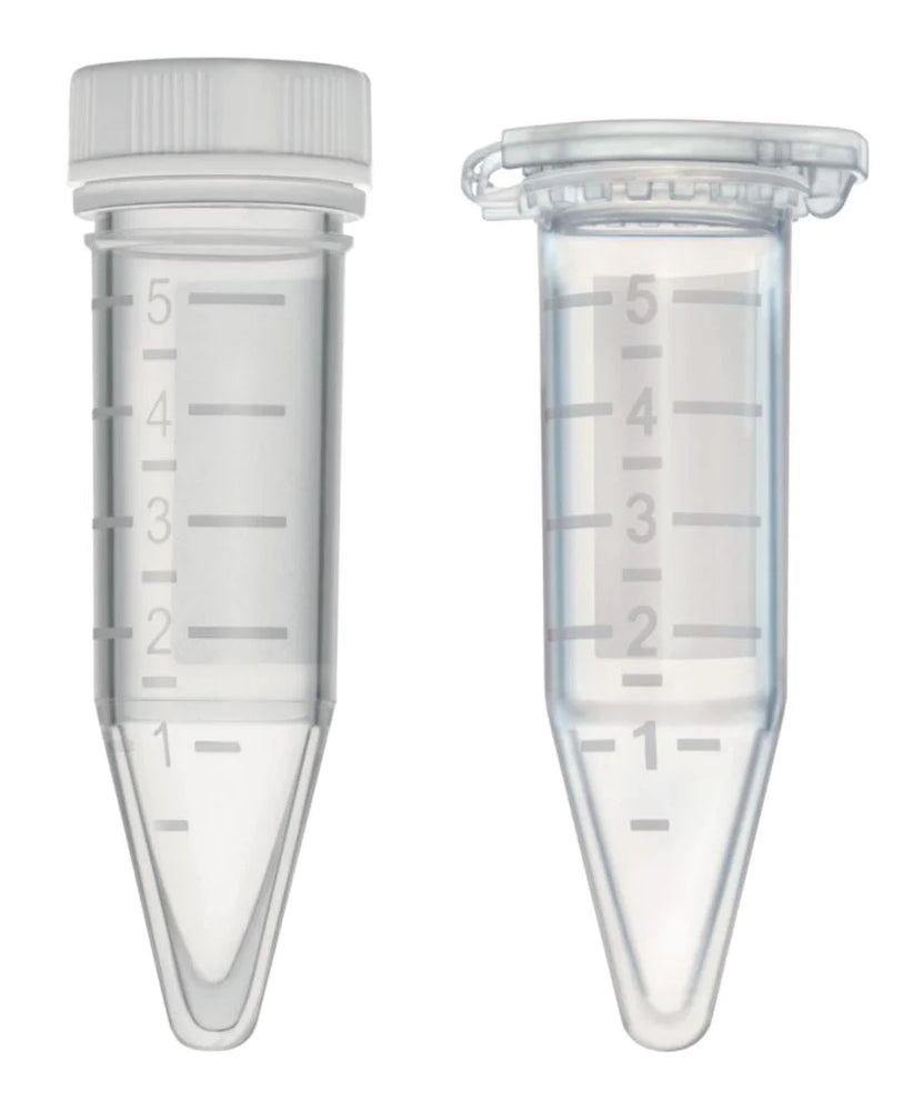 ClikLok - Microcentrifuge Tube Conical Bottom Plain 19.3 X 56.6 mm 5 mL Amber Hinged Snap Cap Polypropylene Tube - T330-76AMS