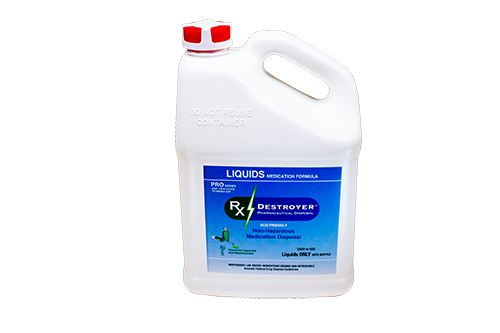 C2R Global Manufacturing Rx Destroyer PRO Series Liquids Pharmaceutical Disposal System Holds 100 oz. Liquids and/or Syringe Injectables - RX1.0PROLIQ