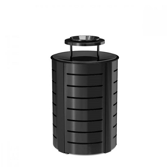 Trash Can with Metal Lid