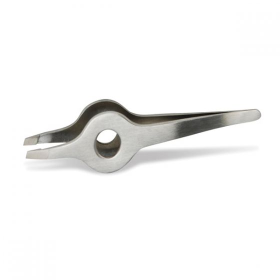 Tweezerman - Tweezers 3-1/3 Inch Length Stainless Steel NonSterile NonLocking Wide Fenestrated Thumb Handle Straight Smooth Tips - TWEZ.WIDE