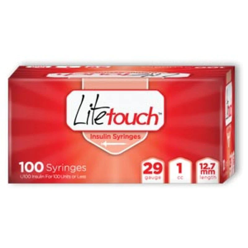 LiteTouch - Insulin Syringe with Needle 0.5 mL 29 Gauge 1/2 Inch Regular Wall NonSafety - 512