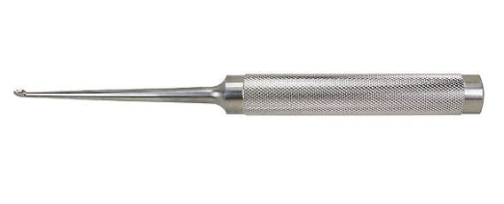 Miltex - Bone Curette Cobb 11 Inch Length Round Knurled Handle Size 1 Tip Straight Oval Cup Tip - 19-724