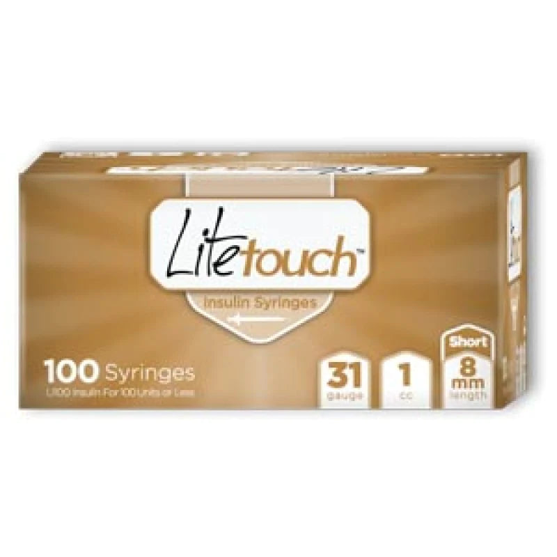 LiteTouch - Insulin Syringe with Needle 1 mL 31 Gauge 0.314 Inch Regular Wall NonSafety - 520