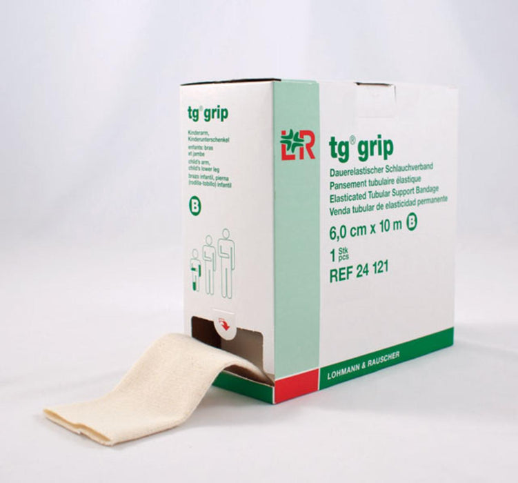 tg grip - Elastic Tubular Support Bandage 4-3/4 Inch X 11 Yard X-Large Leg / Knee / Large Thigh Standard Compression Pull On White Size G NonSterile - 24126