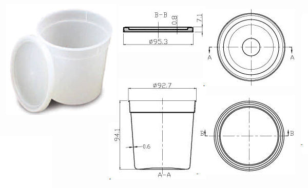 16 oz Pathology Container (Tall) with Lid
