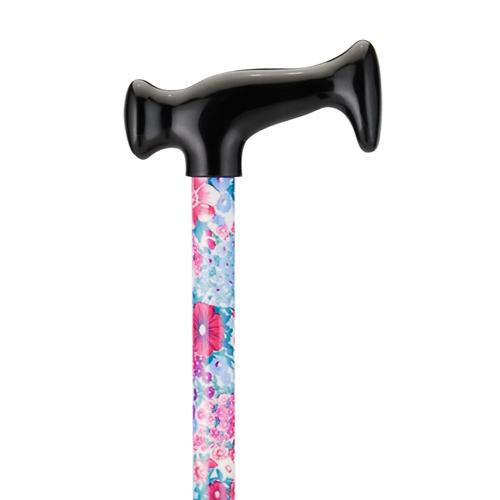 Nova Ortho-Med T-Handle Cane Aluminum 28 To 39 Inch Height Purple And Pink Flowers Print - 2011