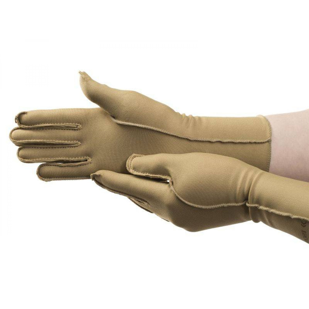 Patterson Medical Supply Isotoner Therapeutic Compression Glove Full Finger Small Over-the-Wrist Hand Specific Pair Nylon / Spandex - 56304501