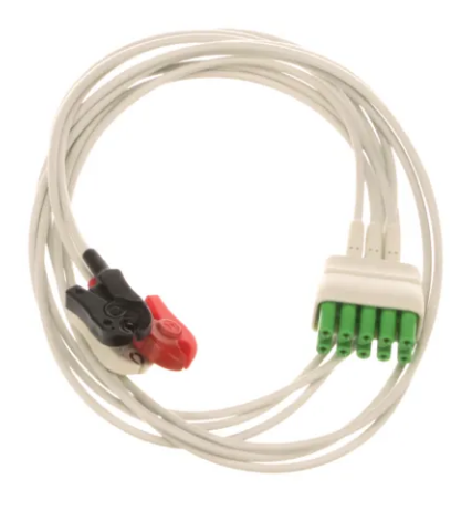 Welch Allyn ECG Lead Set Gray, 3 Wire, AHA Markings, With Clip Ends - 9293-059-50