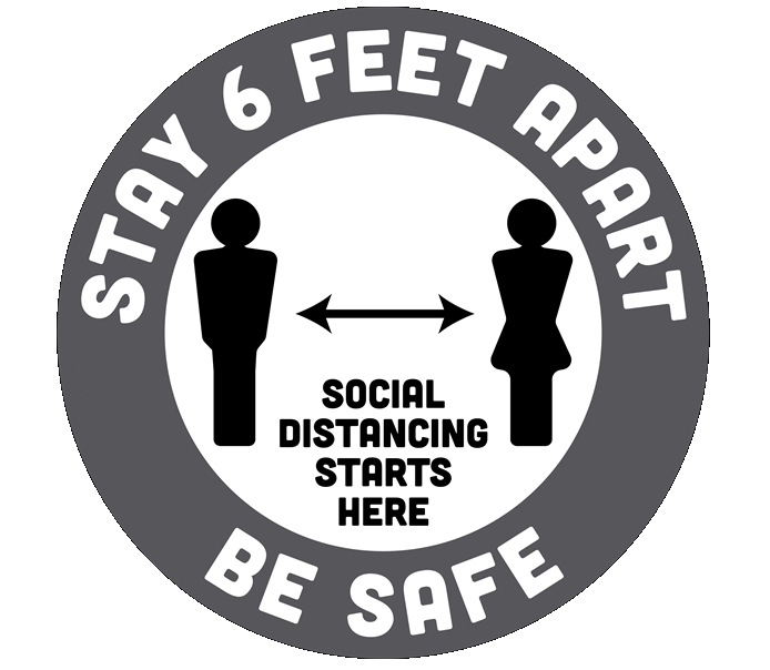 BeSafe Messaging Commercial Carpet Decals - Gray & White, 12" x 12", Pack of 6