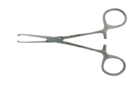 BR Surgical - Tissue Forceps Allis 11-3/4 Inch Length Surgical Grade Stainless Steel NonSterile Ratchet Lock Finger Ring Handle Curved 5 X 6 Teeth - BR64-12030