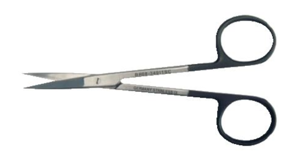 BR Surgical HerMann SuperCut Iris Scissors 3-1/2 Inch Length Surgical Grade Stainless Steel NonSterile Finger Ring Handle Straight Sharp/Sharp - BR08-34009SC