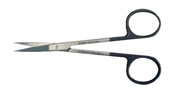 HerMann SuperCut - Iris Scissors 3-1/2 Inch Length Surgical Grade Stainless Steel NonSterile Finger Ring Handle Straight Sharp Tip / Sharp Tip - BR08-34009SC