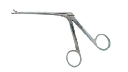 BR Surgical BR Surgical Nasal Forceps Weil-Blakesley 7-1/2 Inch Surgical Grade Stainless Steel NonSterile NonLocking Finger Ring Handle Angled Up 45° 4.0 mm Fenestrated Thru-Cutting Jaws - BR46-23794