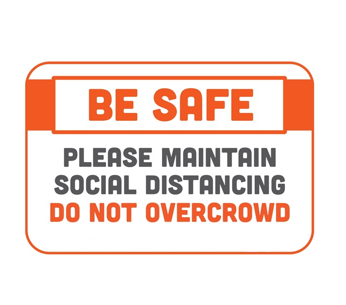 BeSafe Messaging Commercial Wall Decals - Orange & White, 6" x 9", Pack of 3