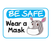 BeSafe Messaging Education Wall Decals - Blue & White, 6" x 9", Pack of 3