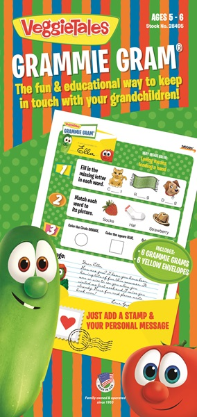 Tabbies Veggie Tales Display, Grammie Grams, "Assorted" - 8-1/2" x 11" Worksheets, 5 pack per Box