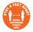 BeSafe Messaging Commercial Floor Decals - Orange & White, 12" x 12", Pack of 6