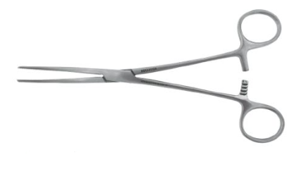 BR Surgical BR Surgical Hemostatic Forceps Rochester-Pean 7 Inch Surgical Grade Stainless Steel NonSterile Ratchet Lock Finger Ring Handle Curved Serrated Tips - BR12-31118