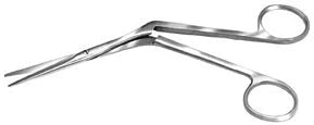 Bausch+Lomb - Nasal Scissors Knight 170 mm Surgical Grade Stainless Steel NonSterile Finger Ring Handle Angled Blunt Tip / Blunt Tip - N2884