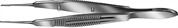 Bausch & Lomb Storz Suture Forceps Castroviejo 4-1/4 Inch Stainless Steel NonSterile NonLocking Wide Serrated Thumb Handle Straight 1 X 2 Teeth w/Tying Platform - E1796
