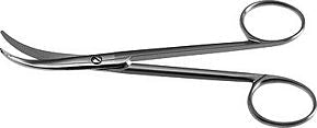 storz - Enucleation Scissors Storz 130 mm Surgical Grade Stainless Steel NonSterile Finger Ring Handle Strongly Curved Blunt Tip / Blunt Tip - E3652
