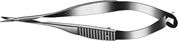 storz - Capsulotomy Scissors Storz Vannas 3-1/3 Inch Length Surgical Grade Stainless Steel NonSterile Thumb Handle with Spring Curved Sharp Tip / Sharp Tip - E3387