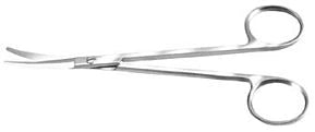 Bausch+Lomb - Nasal Scissors Goldman 146 mm Surgical Grade Stainless Steel NonSterile Finger Ring Handle Curved Blunt Tip / Blunt Tip - N5032